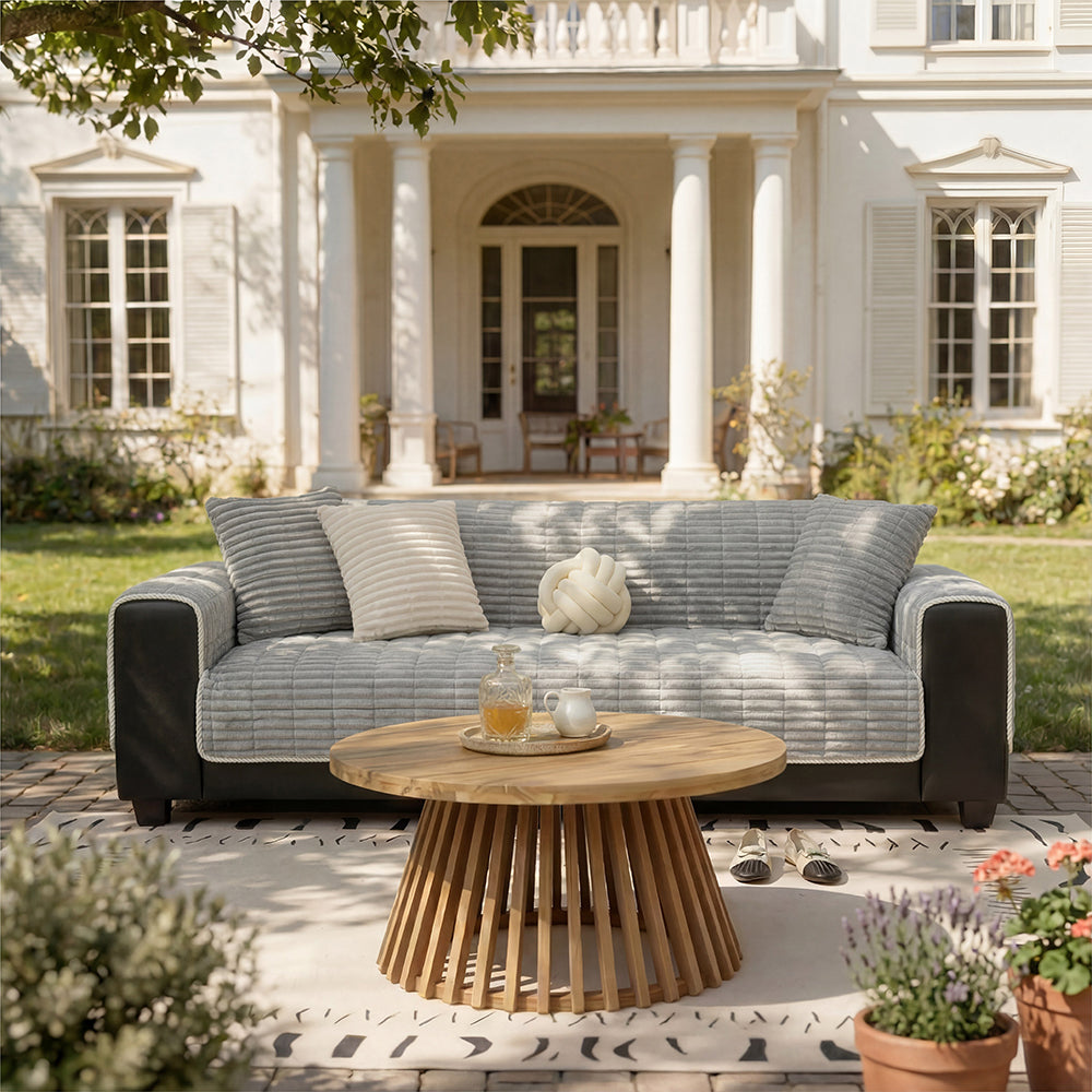 One-Piece Cozy Flannel Sofa Protection Non-Slip Outdoor Couch Cover