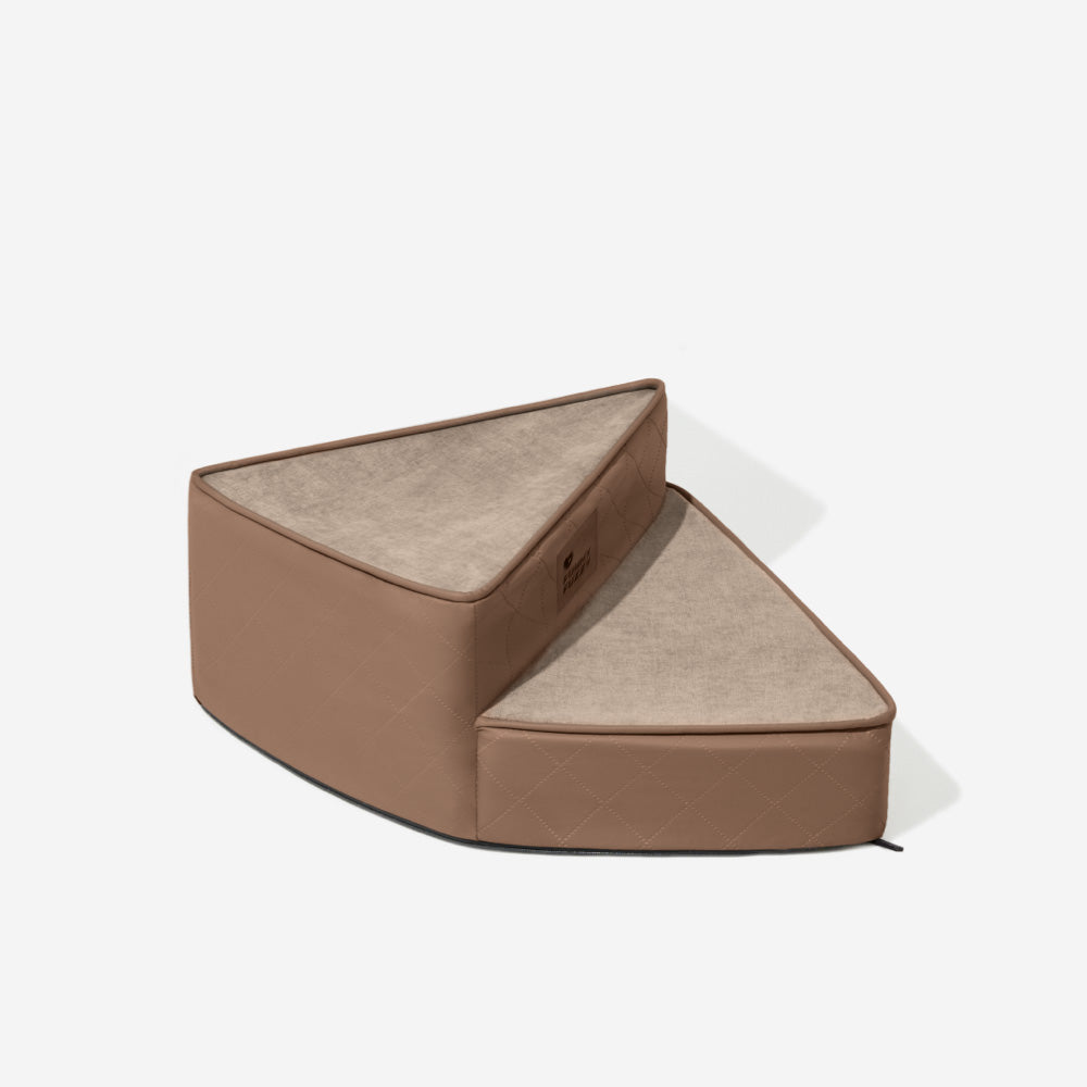 Luxe Water-repellent Faux Leather Removable Spiral Pet Stairs - StepEase