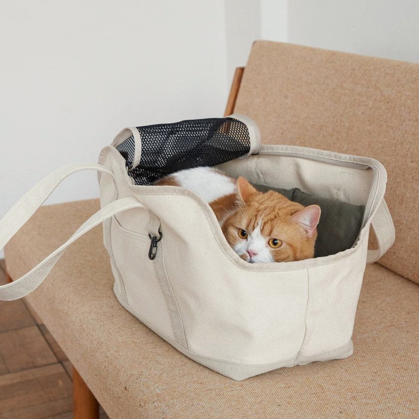 Linen Square Tote Carry Bag (Two-tone)