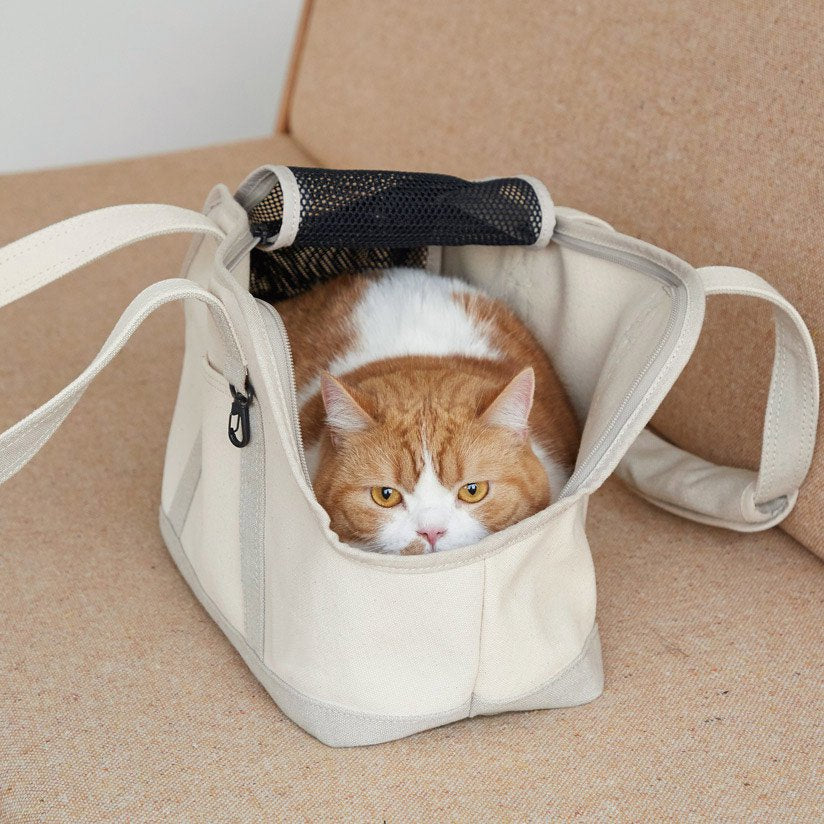 Linen Square Tote Carry Bag (Two-tone)