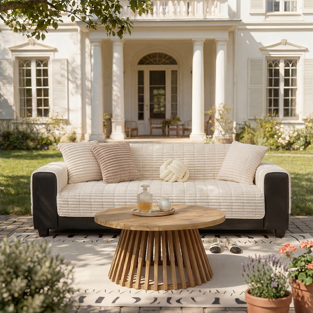 One-Piece Cozy Flannel Sofa Protection Non-Slip Outdoor Couch Cover