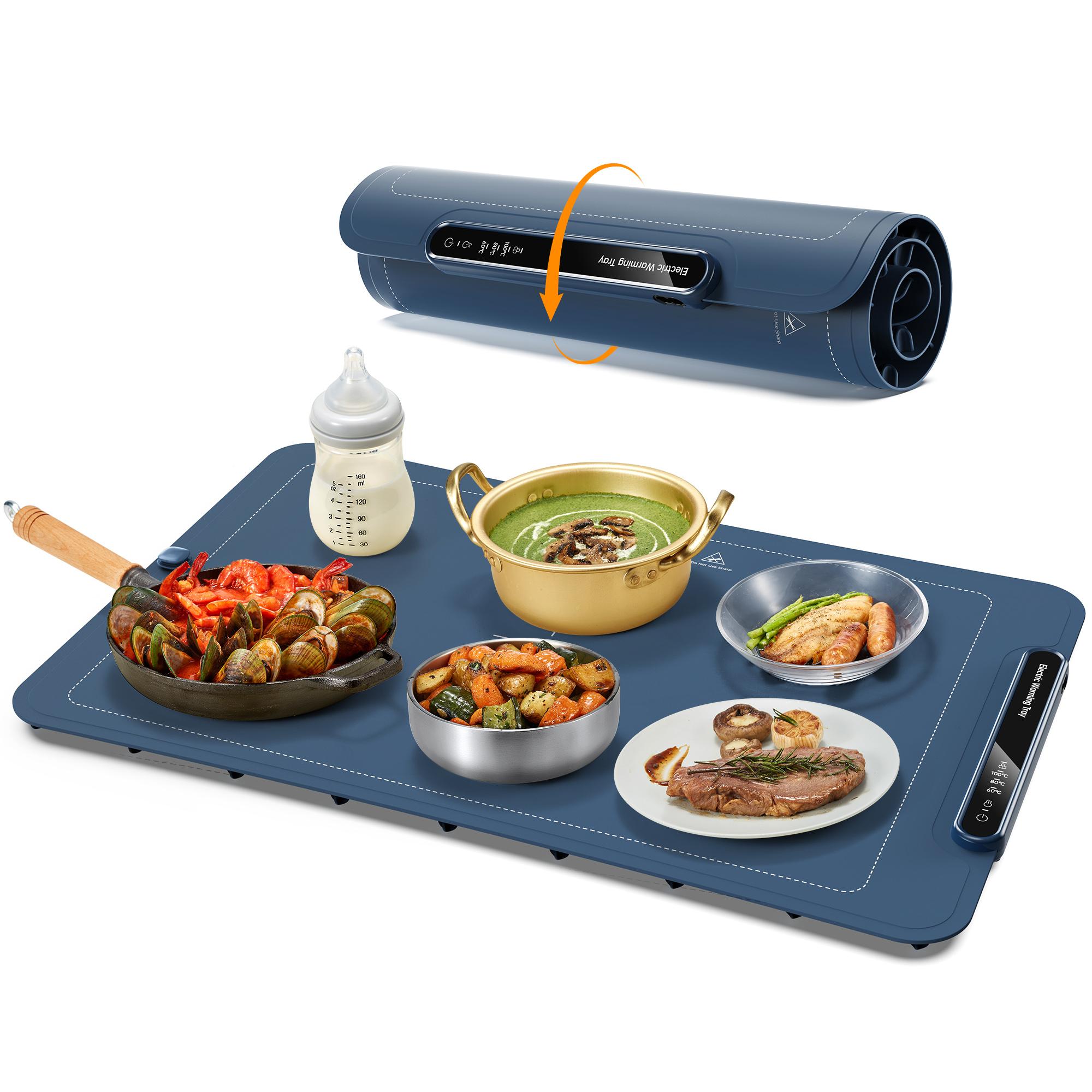 Electric Warming Tray, Foldable Food Warming Mat with Adjustable Max Temperature 212 Fahrenheit, Auto Shut-Off Food Warmer for for Gatherings, Parties, Everyday Use Electric Warming Tray, Foldable Food Warming Mat with Adjustable Max Temperature 212 Fahrenheit, Auto Shut-Off Food Warmer for for Gatherings, Parties, Everyday Use