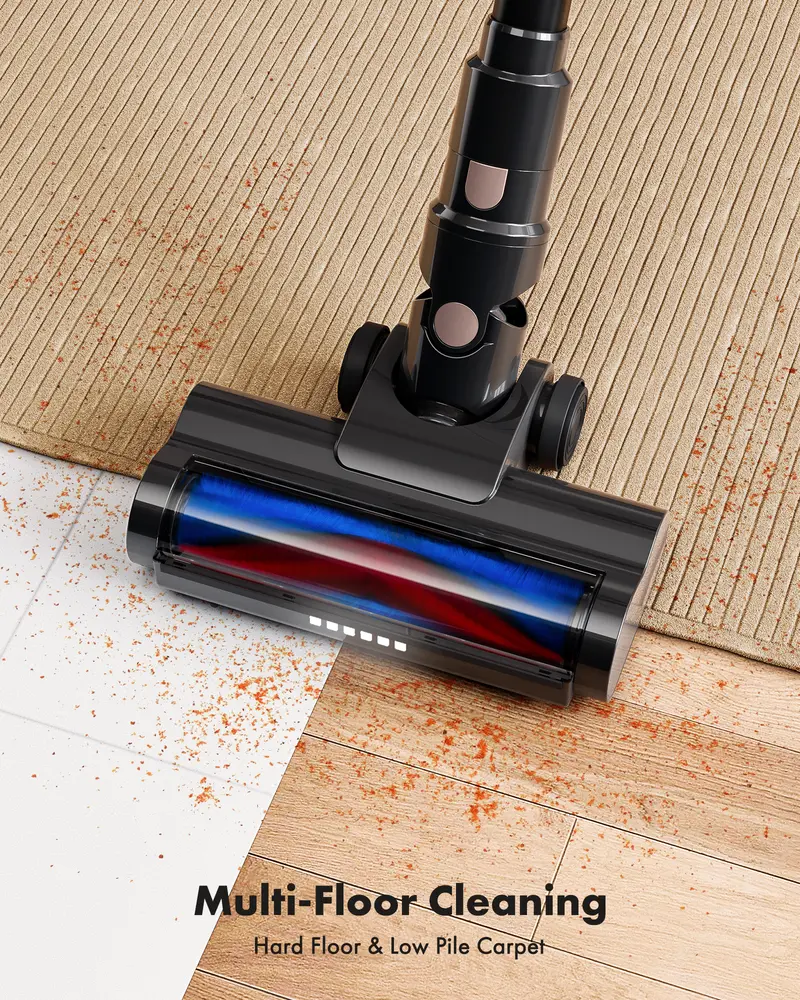 2026 newly upgraded cordless vacuum features an 8-in-1 lightweight design with up to 45 minutes of runtime and 33Kpa of powerful suction. This rechargeable cordless vacuum is ideal for carpets, tiles, pet hair, and hardwood floors.