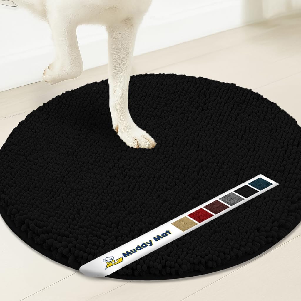 Ruannuan Super Absorbent Microfiber Dog Door Round Mat