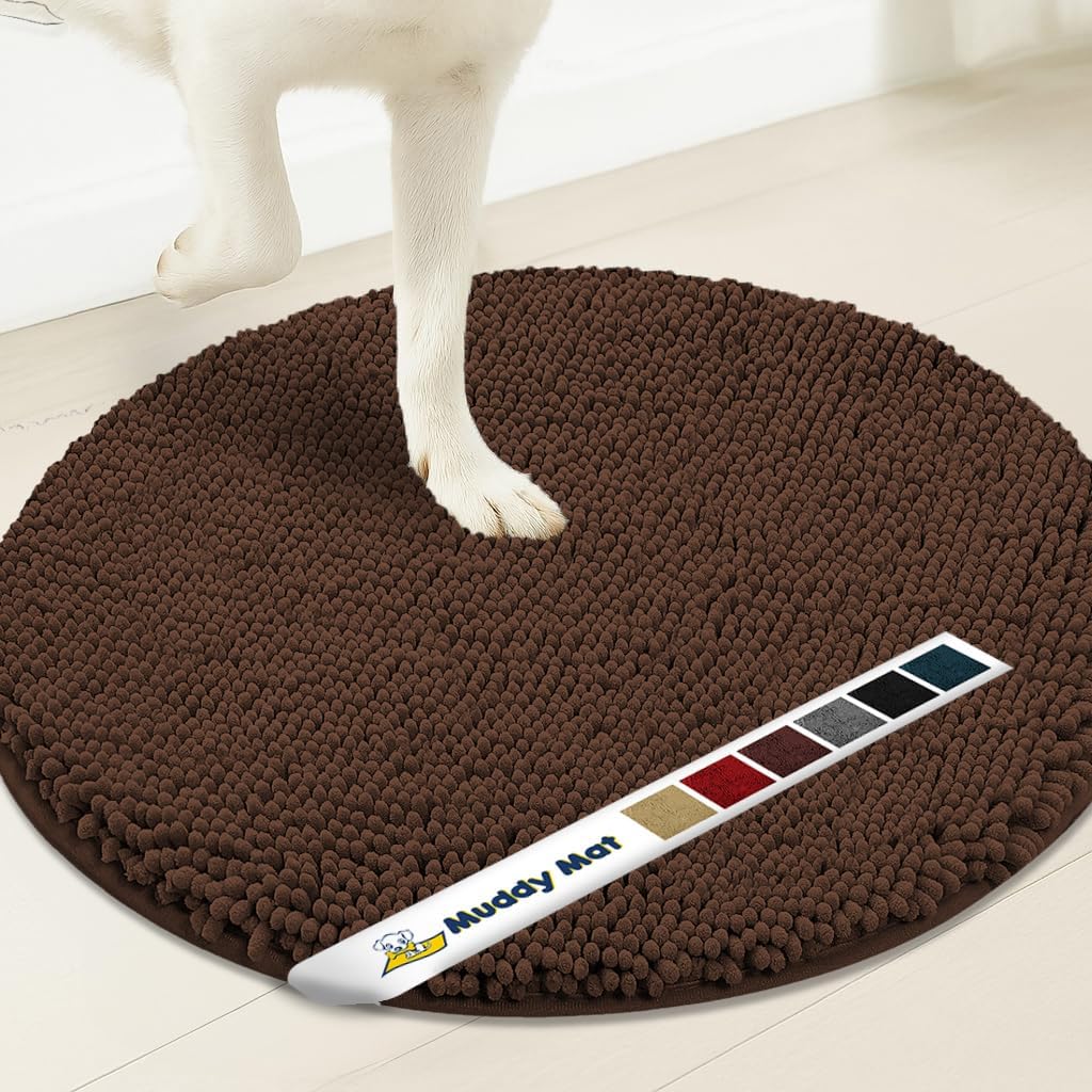 Ruannuan Super Absorbent Microfiber Dog Door Round Mat