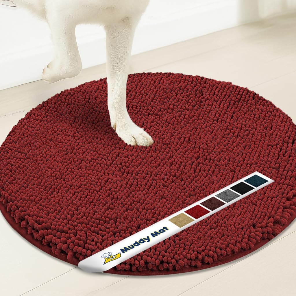 Ruannuan Super Absorbent Microfiber Dog Door Round Mat