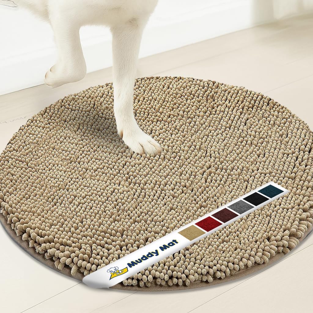 Ruannuan Super Absorbent Microfiber Dog Door Round Mat