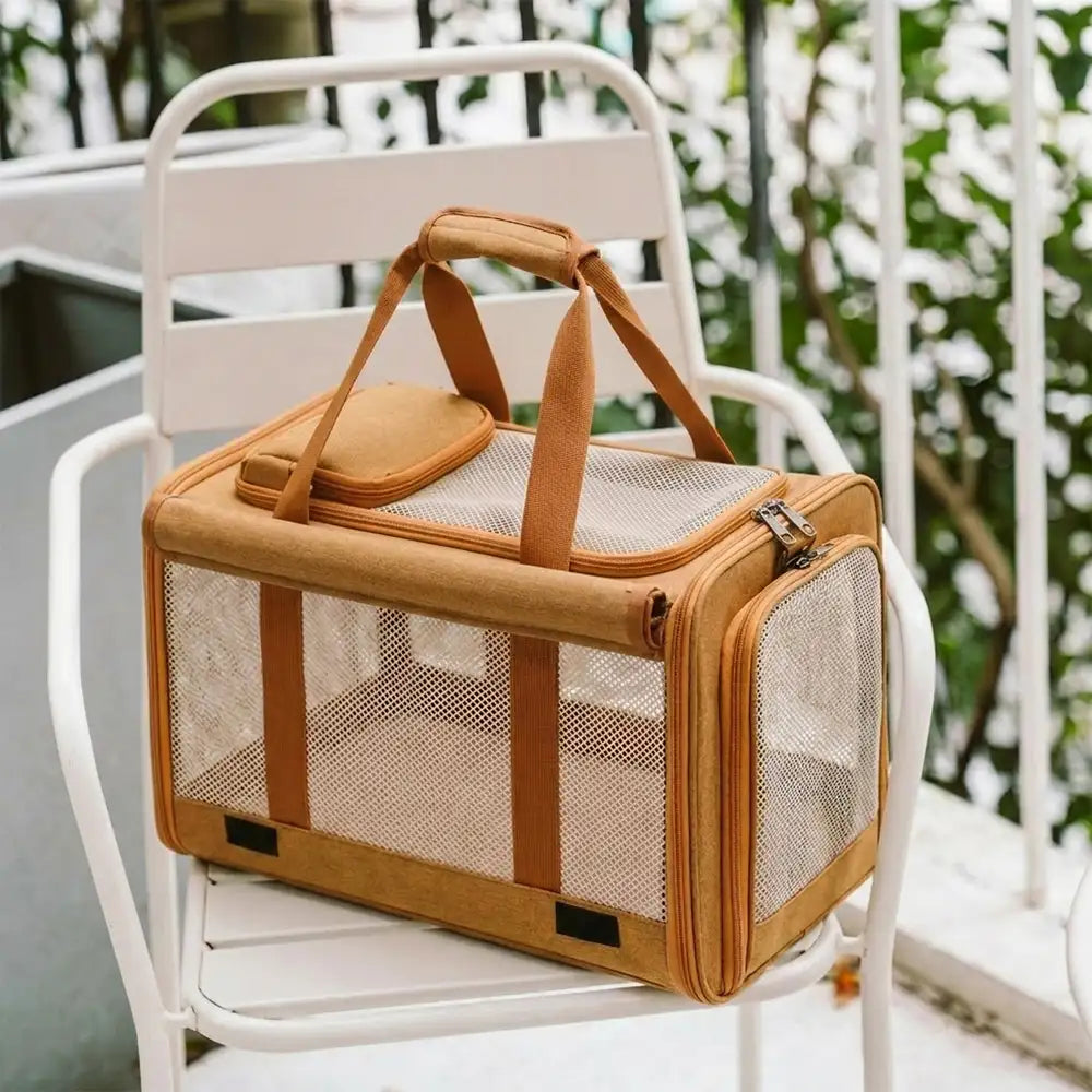 Airline Approved Portable Breathable Expandable Large-Capacity Cat Carrier Bag - Travel Nest
