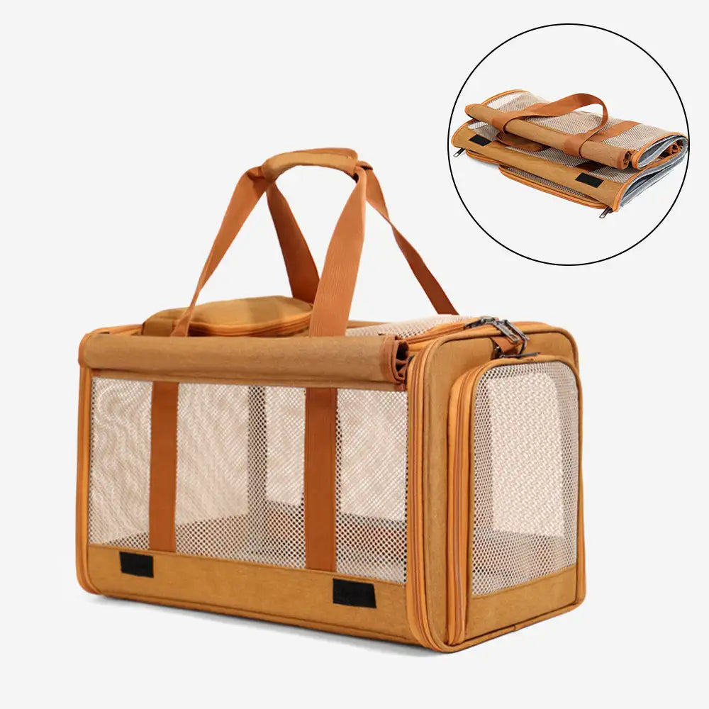 Airline Approved Portable Breathable Expandable Large-Capacity Cat Carrier Bag - Travel Nest