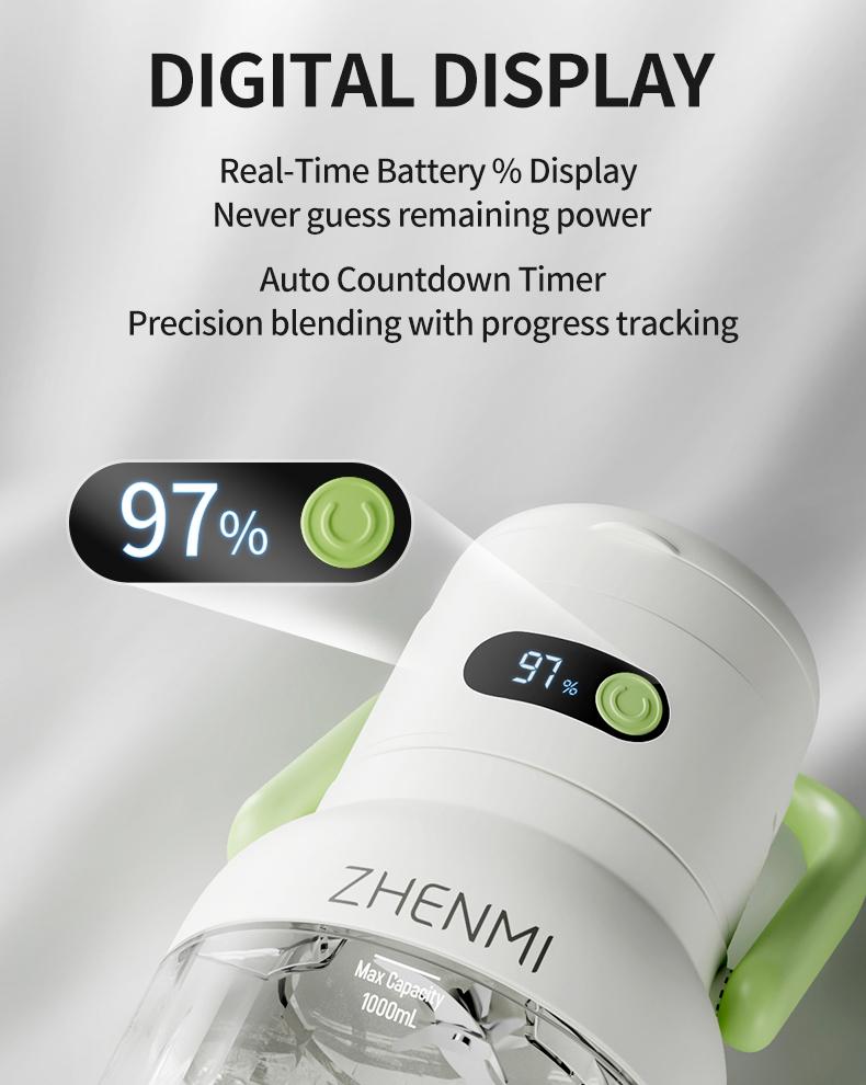 Holidays and Birthdays Blender for Shakes & Smoothies! ZHENMI BPA-Free Cordless Blender, 33oz, Ice Crushing, USB Rechargeable, Make Party Shakes,  Morning Smoothies & Healthy Drinks