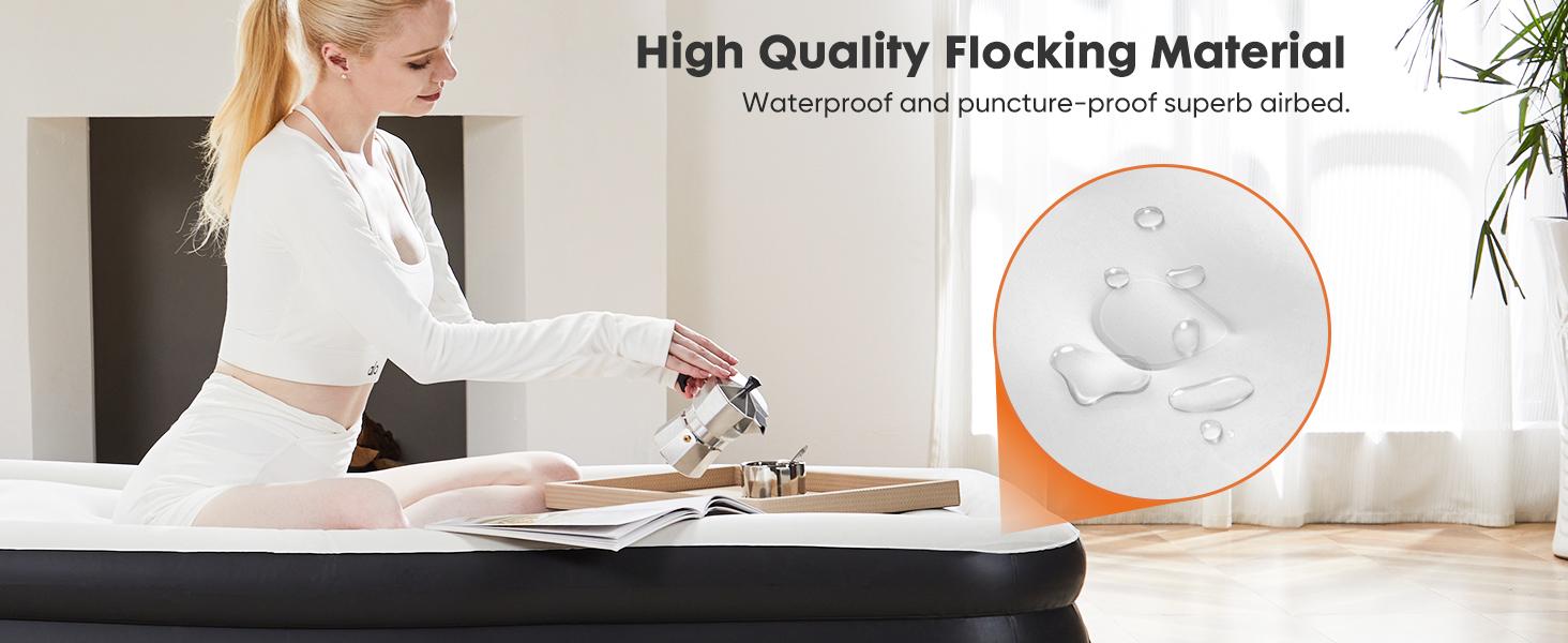 Inflatable Mattress Airbed with Built-in High Capacity Pump, Double Height, Non-Slip Bottom Design, Weight Capacity 660 lbs Air Bed for Home, Camping Inflatable Mattress Airbed with Built-in High Capacity Pump, Double Height, Non-Slip Bottom Design, Weight Capacity 660 lbs Air Bed for Home, Camping
