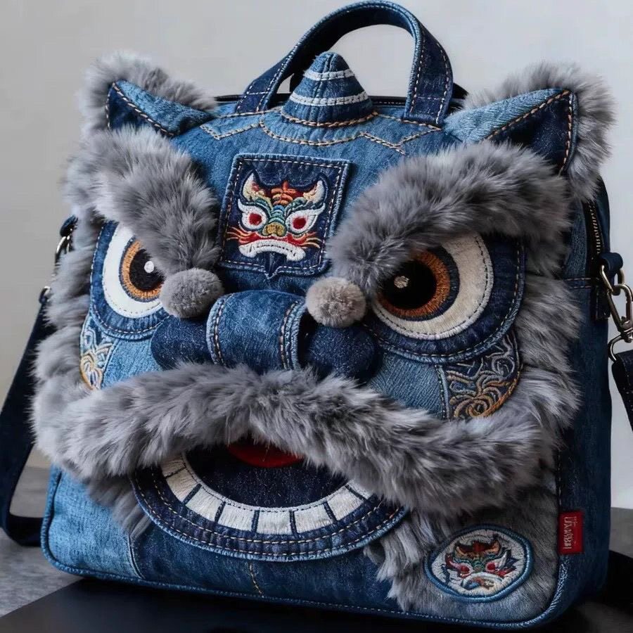 National trend lion awakening backpack Musk's son's same style tiger head bag