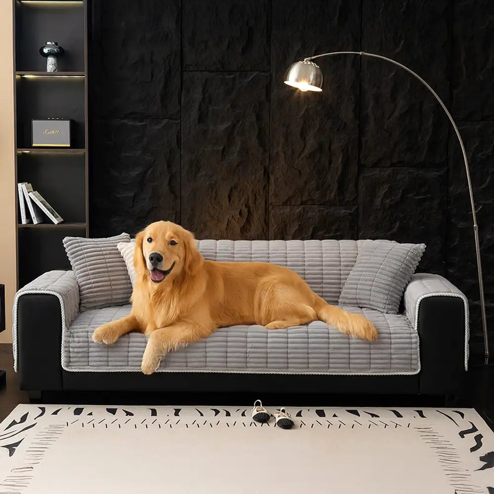 One-Piece Cozy Flannel Sofa Protection Non-Slip Outdoor Couch Cover