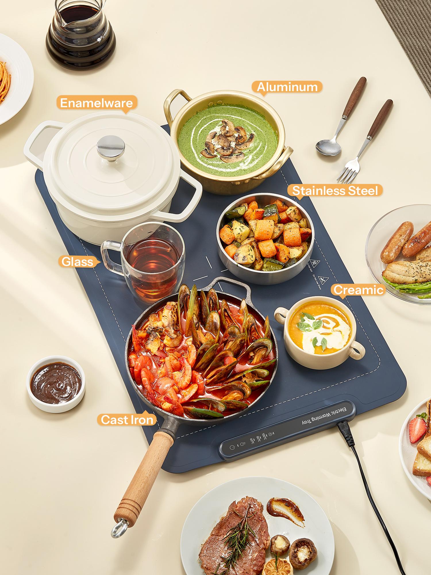 Electric Warming Tray, Foldable Food Warming Mat with Adjustable Max Temperature 212 Fahrenheit, Auto Shut-Off Food Warmer for for Gatherings, Parties, Everyday Use Electric Warming Tray, Foldable Food Warming Mat with Adjustable Max Temperature 212 Fahrenheit, Auto Shut-Off Food Warmer for for Gatherings, Parties, Everyday Use