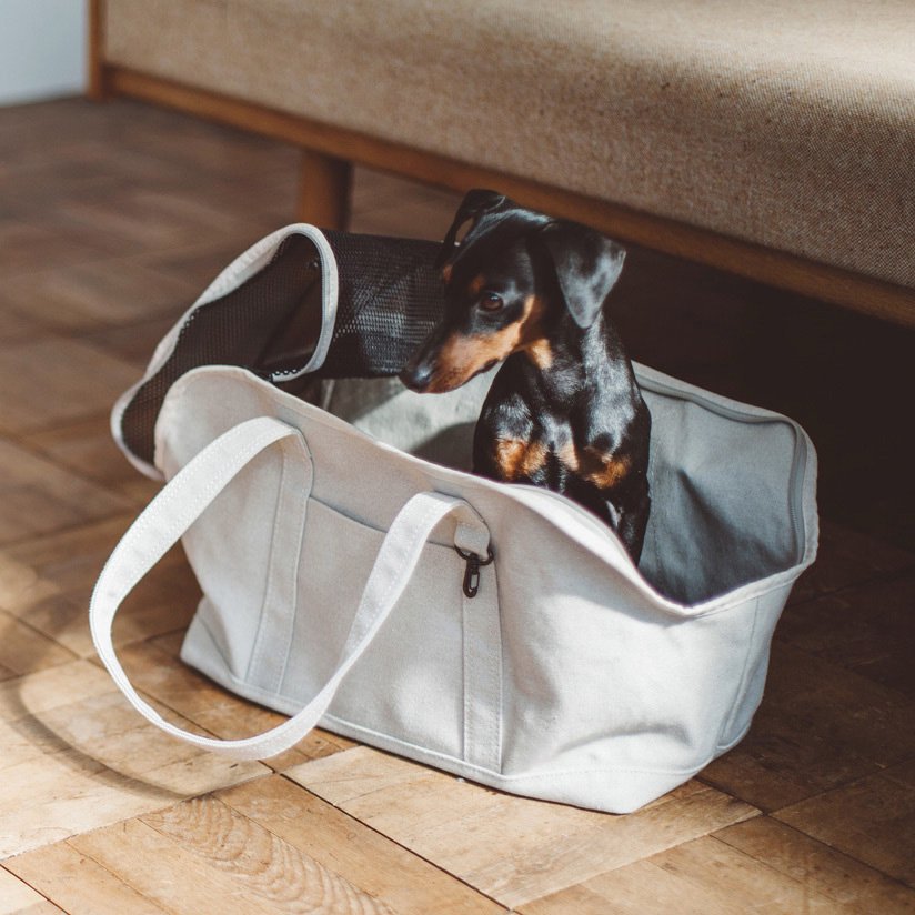 Linen Square Tote Carry Bag