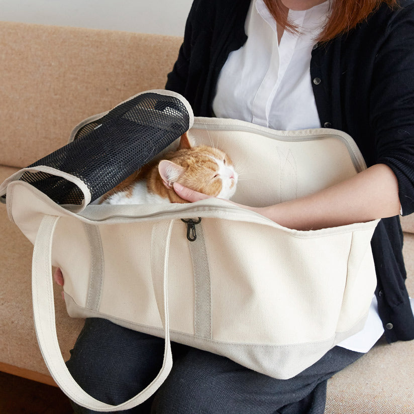 Linen Square Tote Carry Bag (Two-tone)