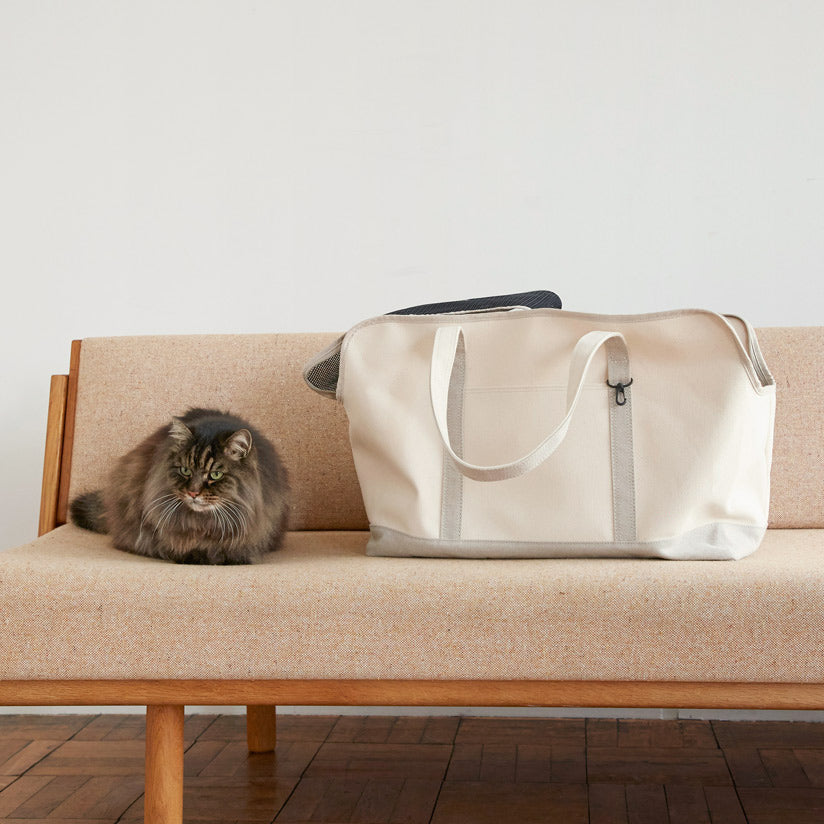 Linen Square Tote Carry Bag (Two-tone)