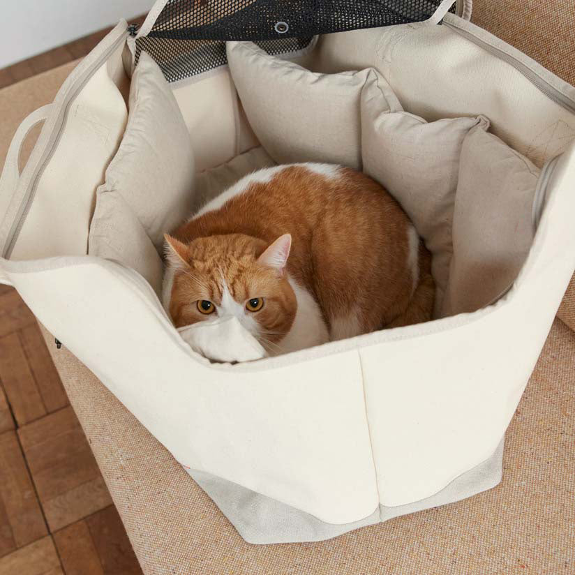 Linen Square Tote Carry Bag (Two-tone)