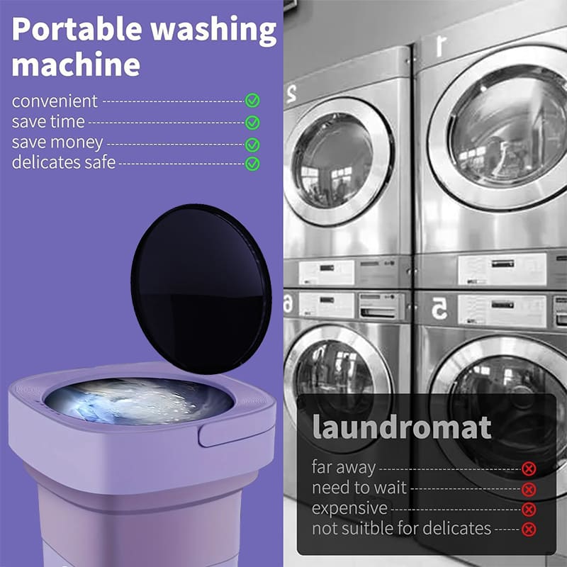 15L Foldable Washing Machine with Blue Light & UV Sterilization