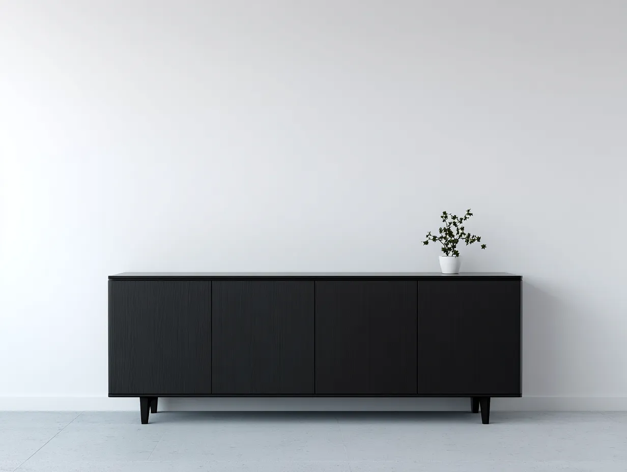 Dielenschränke-Massivholz-210x50x72 cm-Schwarz-Modern-Roomgohub