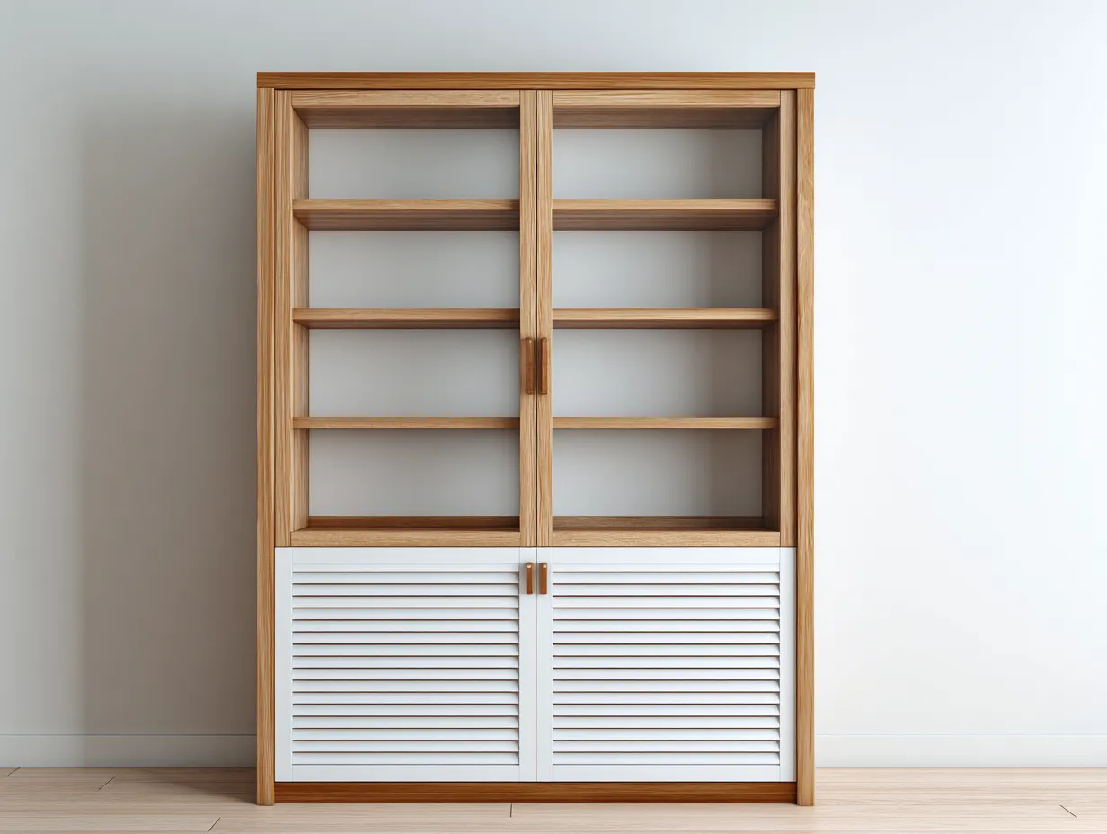 Bücherregal - Holz - 120x40x200 cm - Weiß-Natur - Zeitlos-Roomgohub