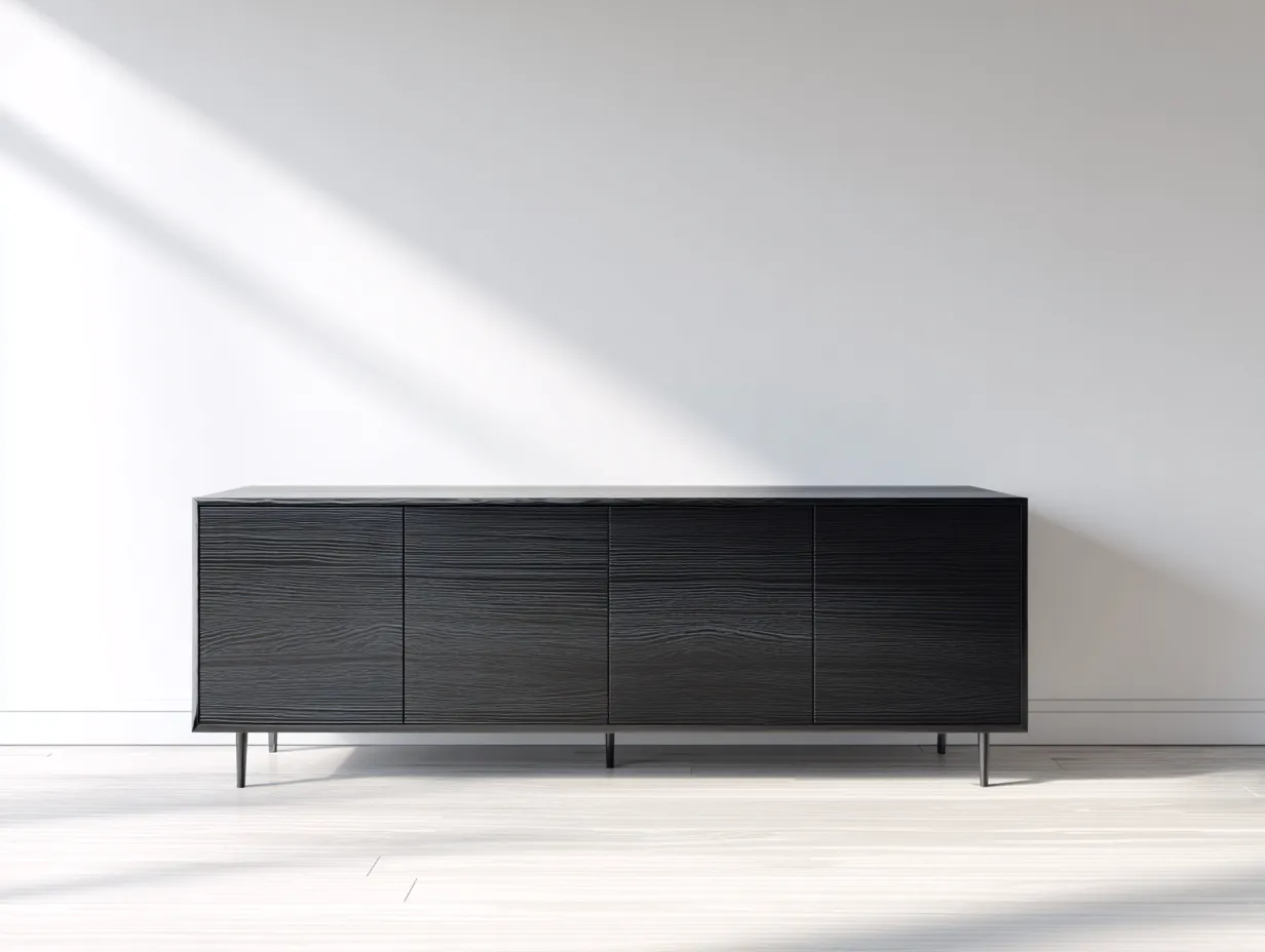 Dielenschränke-Massivholz-192x46x73 cm-Schwarz-Modern-Roomgohub