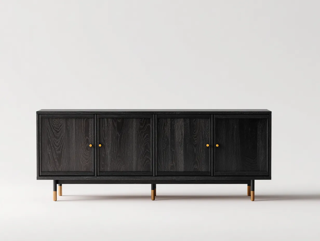 Dielenschränke-Massivholz-Metall-202x50x76 cm-Schwarz-Modern-Roomgohub