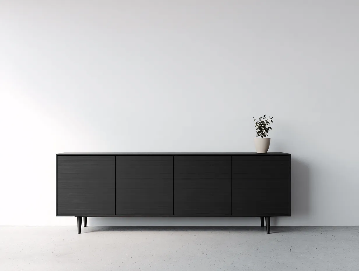 Dielenschränke-Massivholz-214x51x71 cm-Schwarz-Modern-Roomgohub