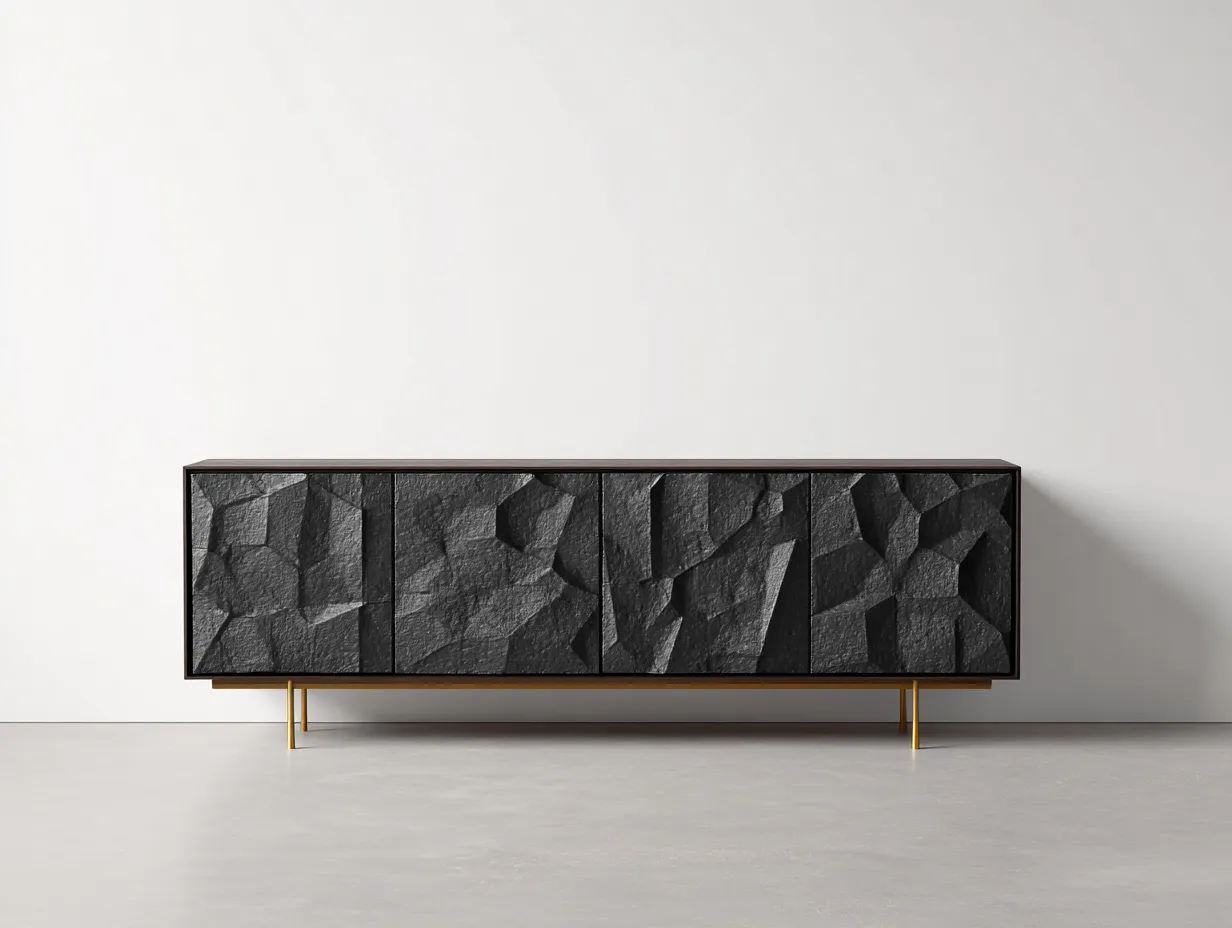 Dielenschränke-Massivholz-Metall-182x42x78 cm-Schwarz-Modern-Roomgohub