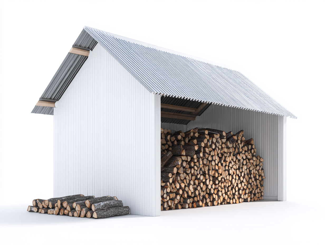 Portalegna-Legno-Metallo-220x90x190 cm-Bianco-Grigio-Stile funzionale-Luxegohut