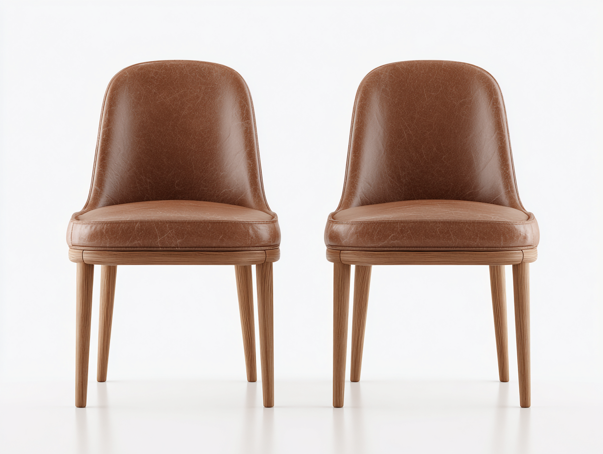 Sedia da pranzo-pelle sintetica-legno-53x56x85 cm-marrone-stile contemporaneo-Luxegohut