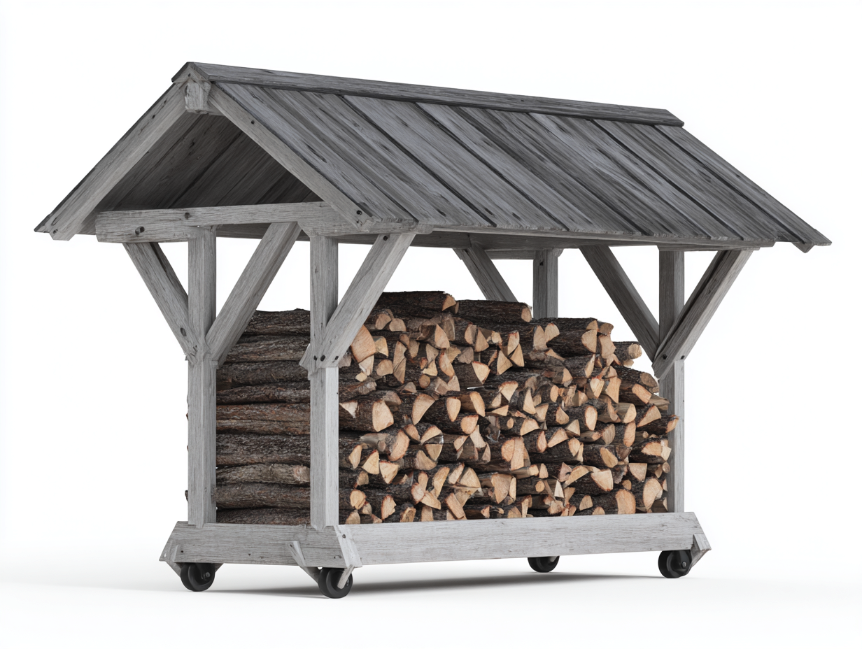 Portalegna-Legno-190x80x170 cm-Grigio-Stile rustico-Luxegohut