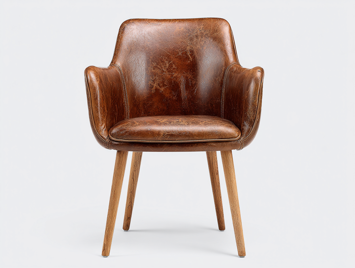 Sedia da pranzo-pelle sintetica-legno-56x59x84 cm-marrone-stile moderno-Luxegohut