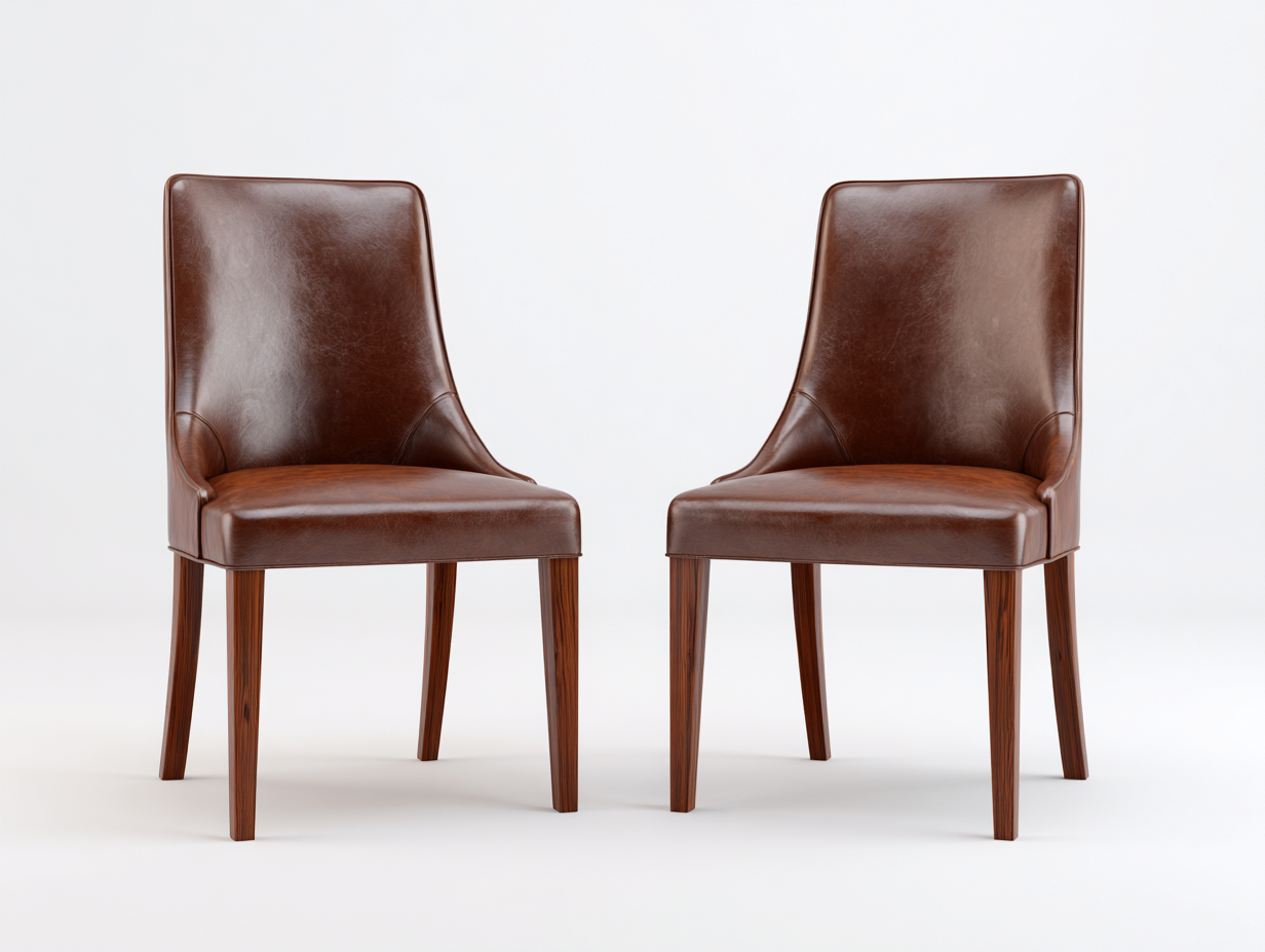 Sedia da pranzo-pelle sintetica-legno-49x58x87 cm-marrone-stile elegante-Luxegohut