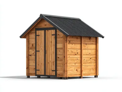 Abri de jardin en bois avec toit double pente 210x160x215 cm - Bois naturel - Style rustique-Roommyden