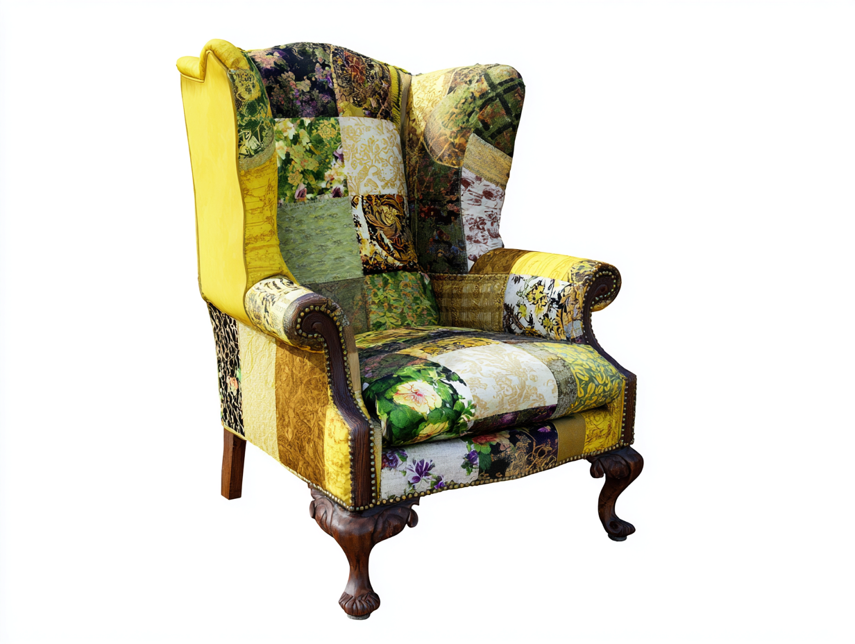 Fauteuil en tissu patchwork 80x85x105 cm - multicolore - style décoratif-Roommyden