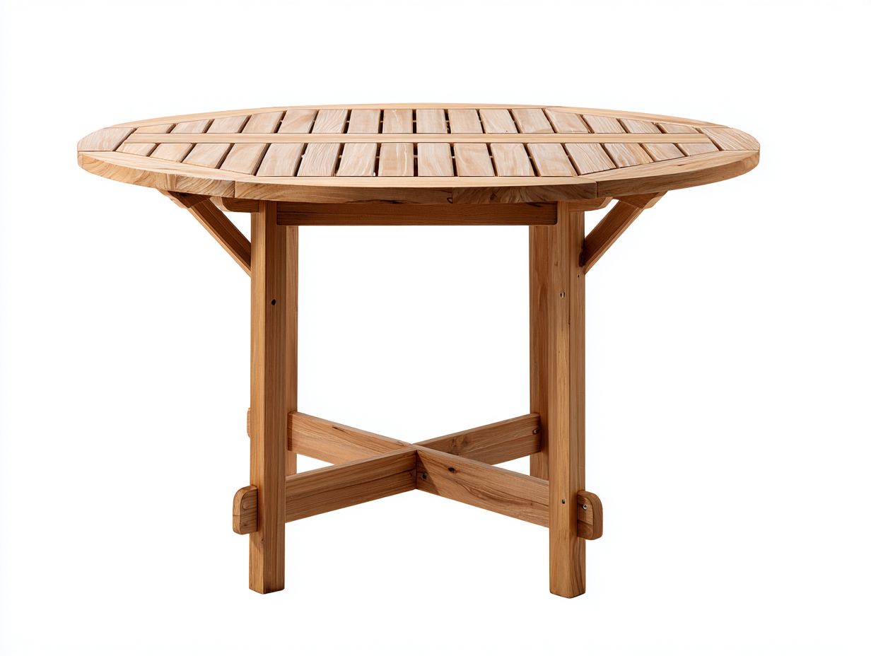 Table de jardin en bois massif 120x120x75 cm - Bois naturel - Design classique-Roommyden