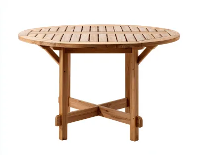 Table de jardin en bois massif 120x120x75 cm - Bois naturel - Design classique-Roommyden