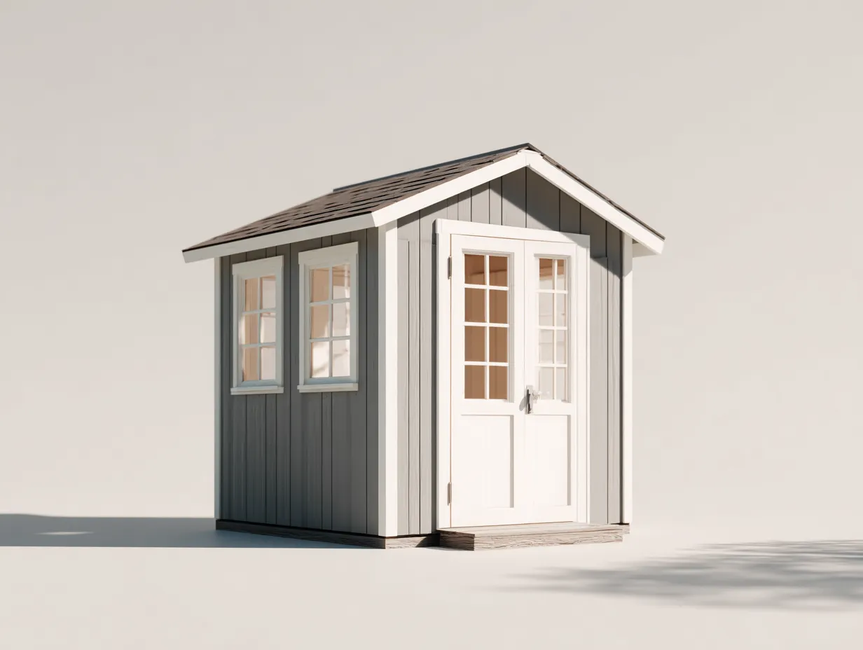 Abri de jardin en bois panneaux rainurés 180x150x220 cm - Gris-Blanc - Design classique-Roommyden