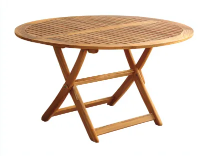 Table de jardin bois massif 120x120x75 cm - bois naturel - style classique-Roommyden