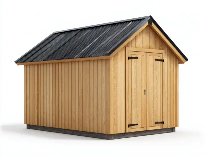 Abri de jardin en bois 220x180x230 cm - bois naturel - rangement extérieur pratique-Roommyden