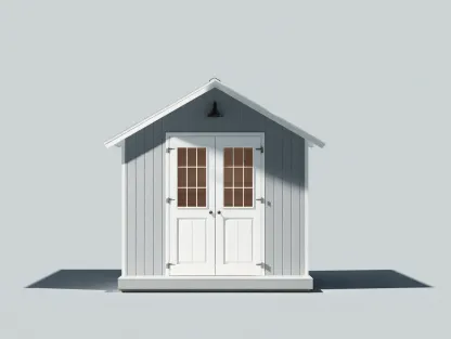 Abri de jardin en bois 180x150x220 cm - gris-blanc - toit à deux pentes-Roommyden