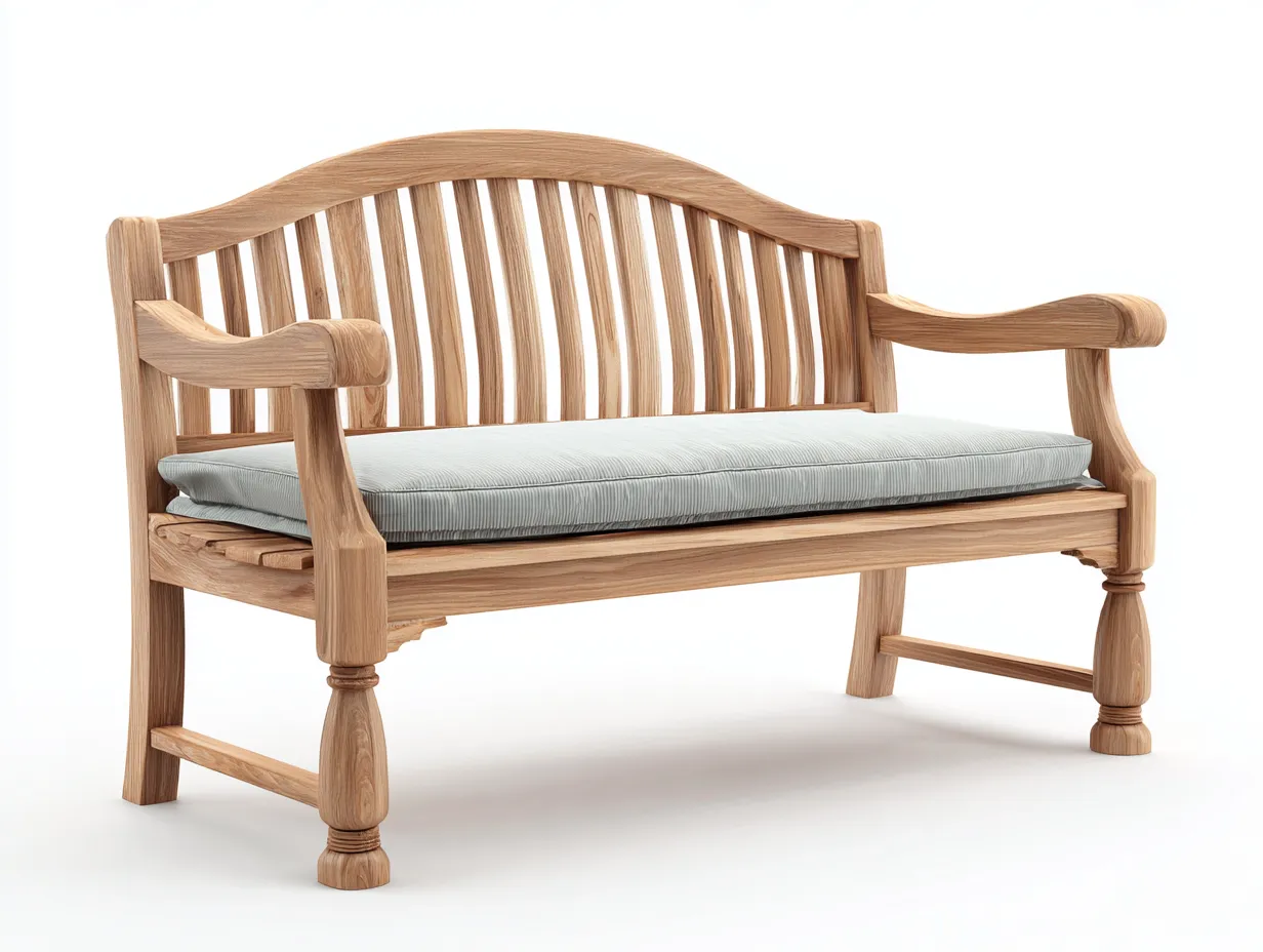 Banc de jardin en bois avec dossier et accoudoirs 130x60x90 cm - Bois naturel - Style classique-Havengetloft
