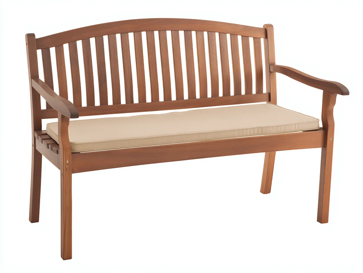 Banc de jardin en bois avec assise 150x55x85 cm - marron-beige - style classique-Havengetloft