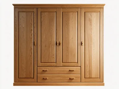 Armoire en bois massif avec espaces de rangement 180x60x200 cm - Bois naturel - Style classique-Havengetloft