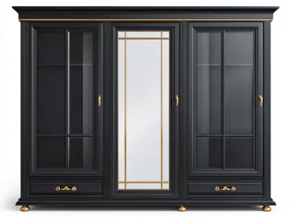 Armoire en bois 200x60x210 cm - noir - rangement élégant pour chambre-Havengetloft