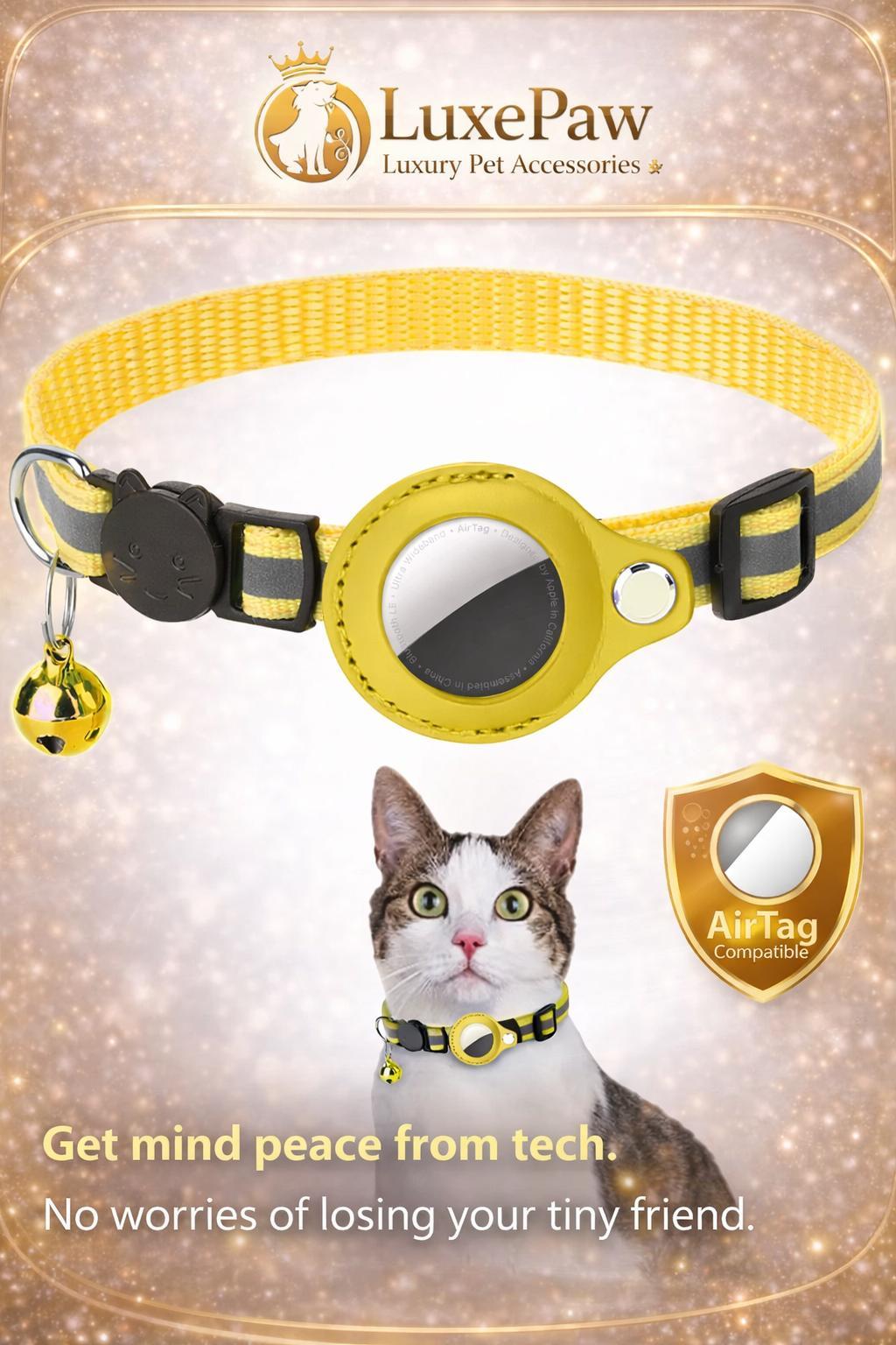 Reflective AirTag Cat Collar