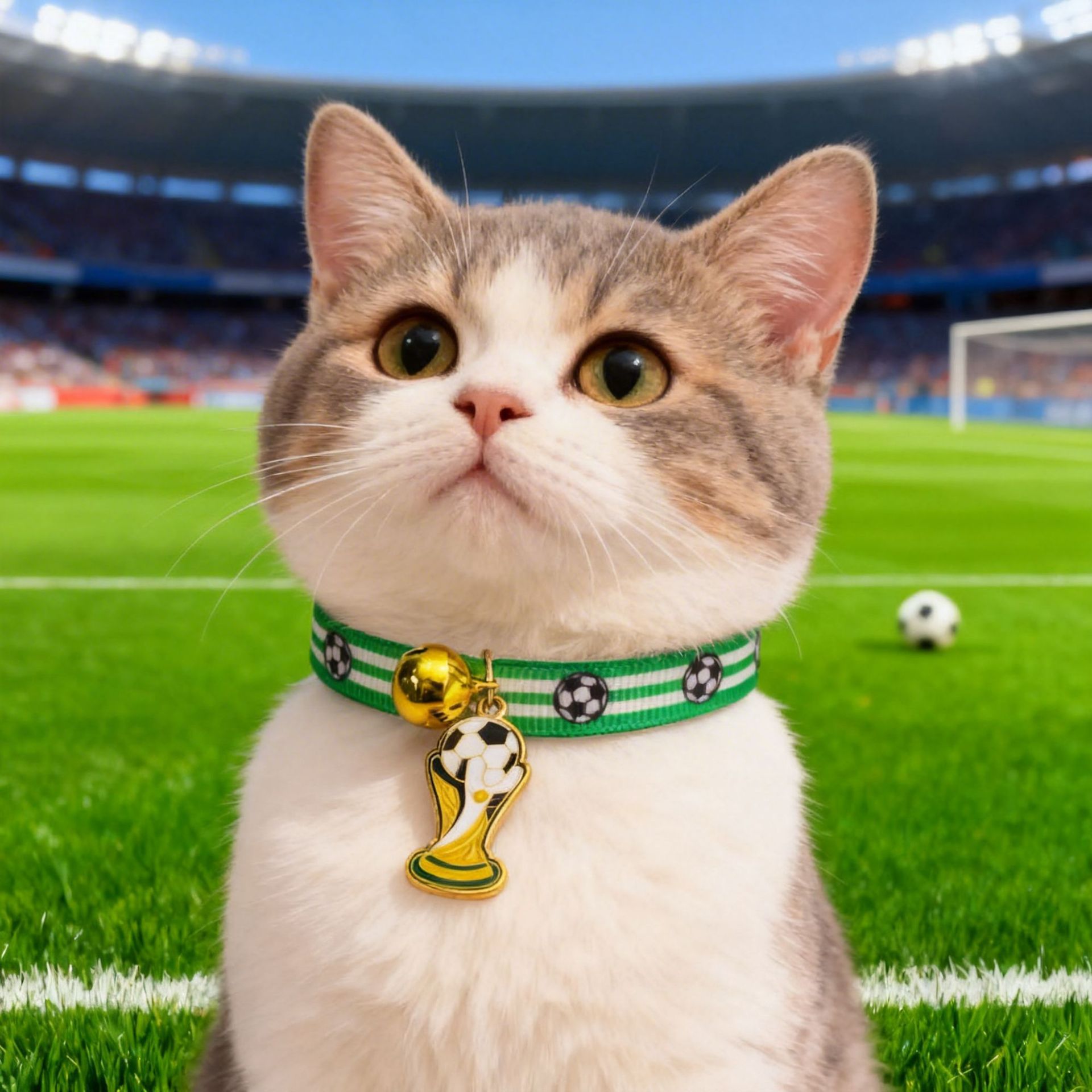 2026 World Cup Football Pet Collar for Kittens and Dogs with Bell Decoration for Champion Teams
