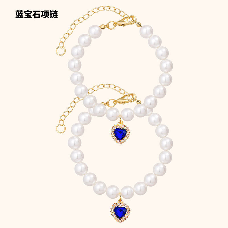 Bow tie collar, pearl fashion accessory collar, pet accessory, pearl bone pendant necklace, cat and dog collar