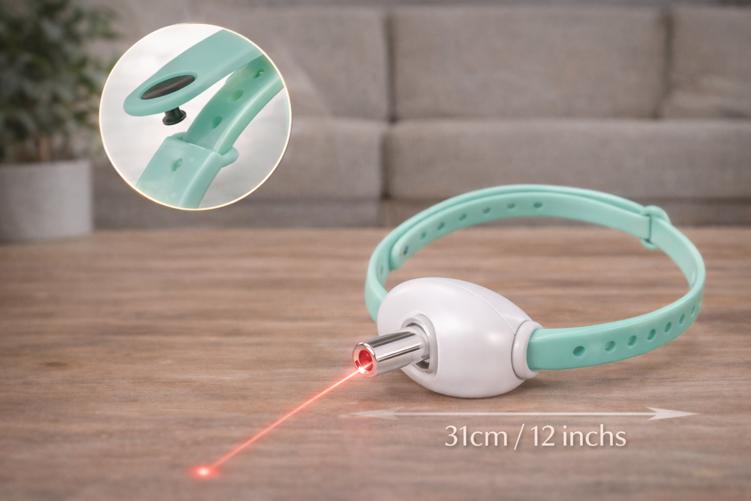 Cat Collar Laser Toy with Red Light, Interactive Cat Laser Toy for Bored Indoor Cats, Rechargeable Electric Laser Collar Toy